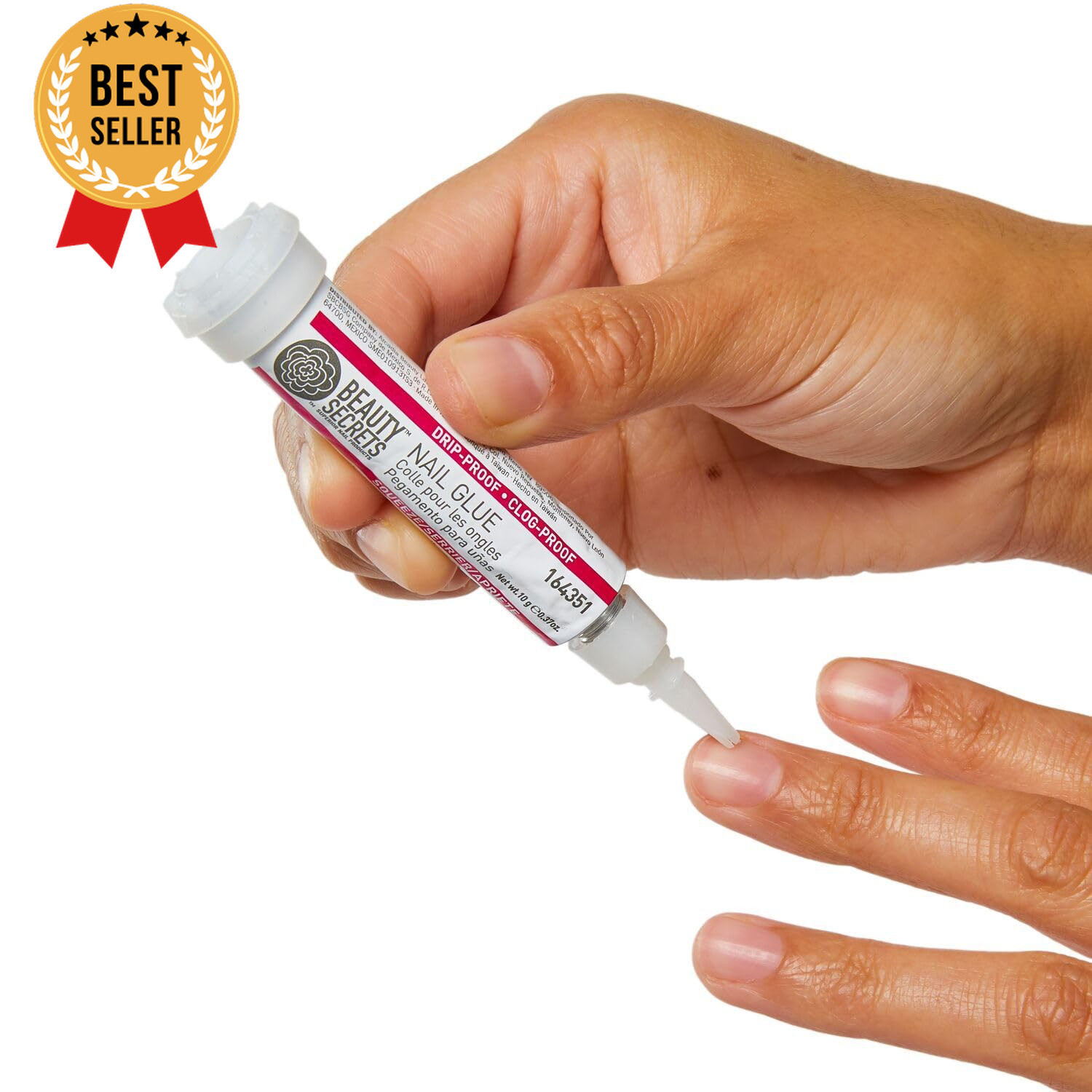 Drip & Clog Proof Nail Glue with Zebra Cushion Nail File 180/100 Grit