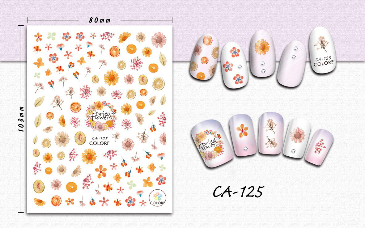 Nail Art 3D Decal Stickers Red Pink Flowers Sunflower CA125