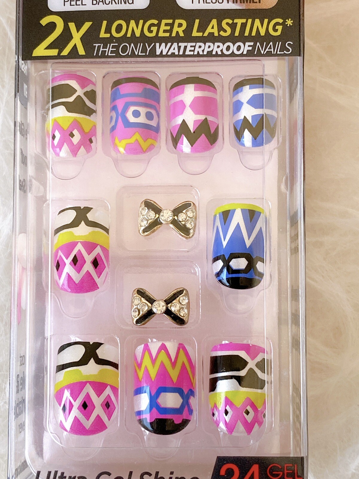 Impress Press On Nails Tribal Print Colorful Charms