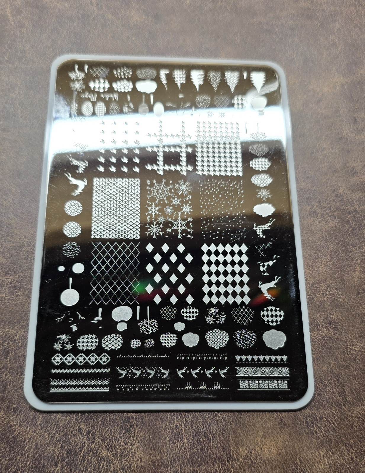 Clear Jelly Stamper Layered Nail Plate CJS 324 Christmas Patterned Winter Plaid