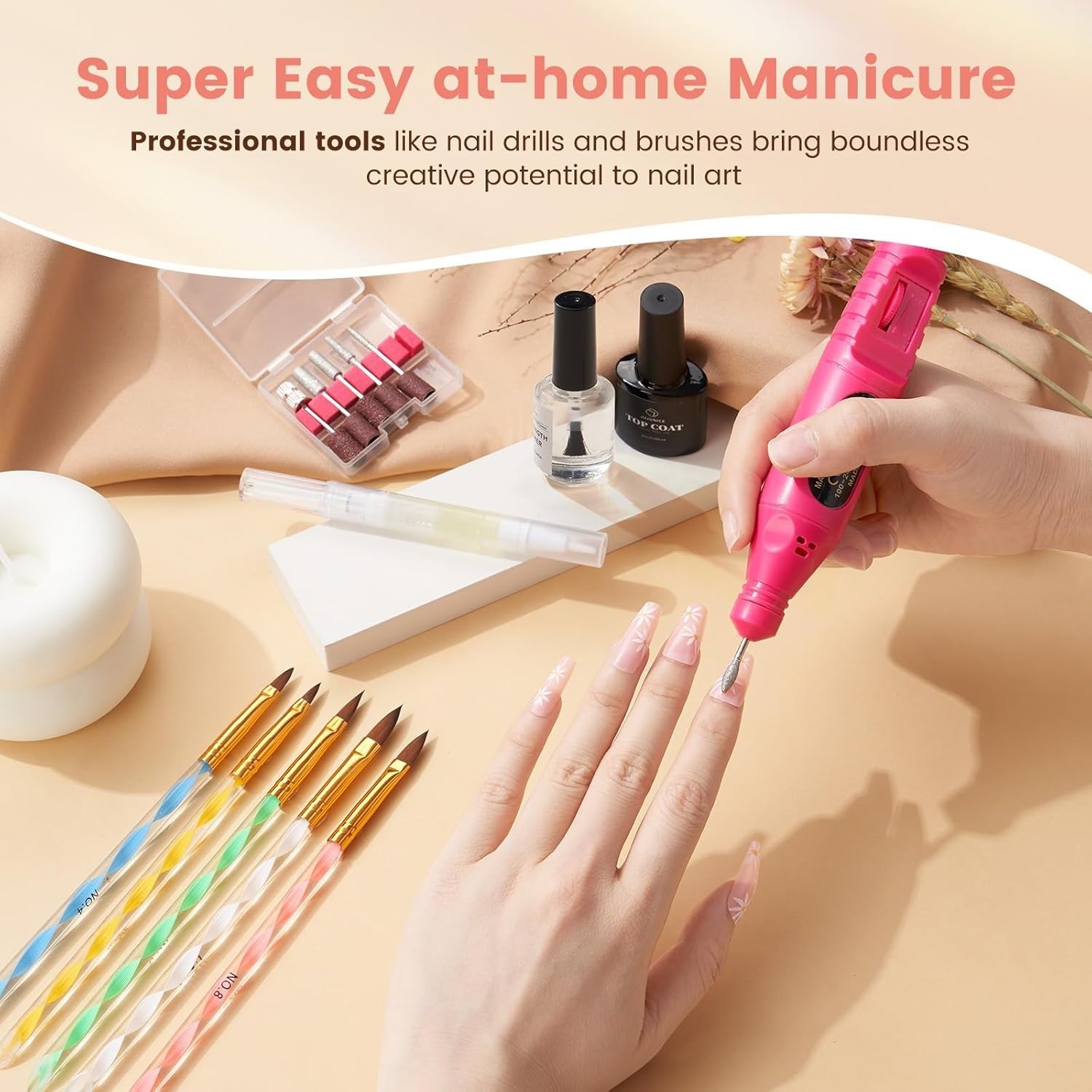 Nail Kit for Beginners with Everything: Practice Nail Hand U V Lamp Acrylic Nail