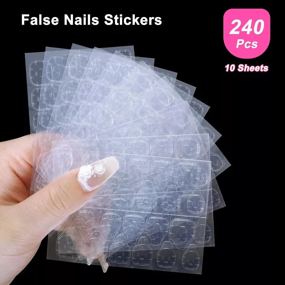240PCS Adhesive Tabs Double-Sided Stickers for False Fake Nail Tip Glue Tape