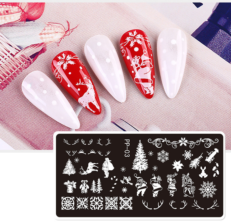 Pattern Nail Stamping Plates Flower Butterfly Snowflake Line Image Template Tool