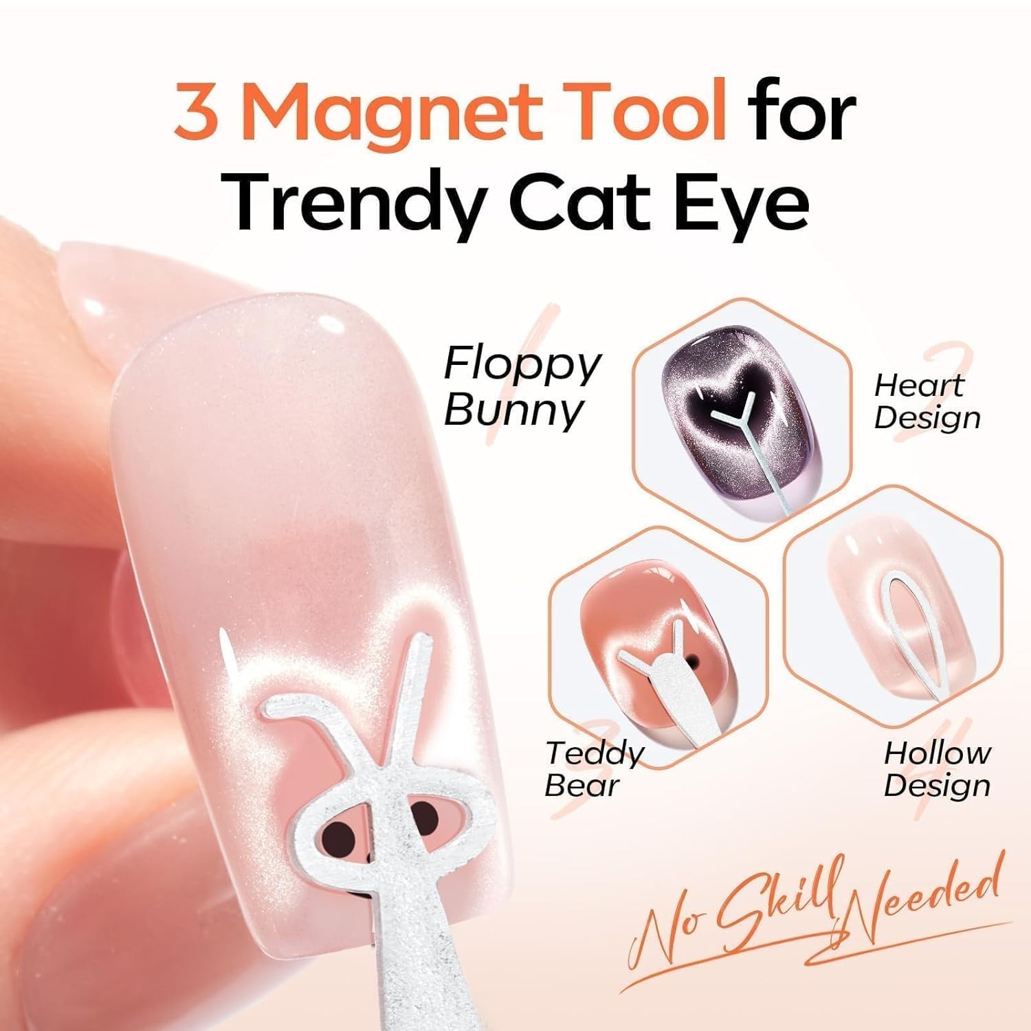 French Cat Eye Magnet Set, Scissor-Shaped Nail Magnet Tool, 2 IN One Cateye N…