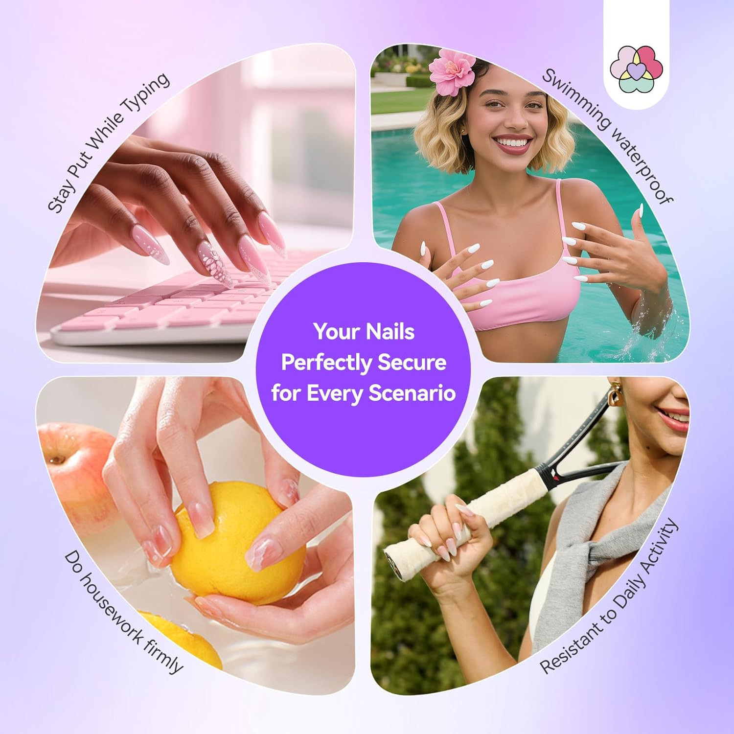 Plant-Based Nail Adhesive Tabs: 600 PCS Non-Irritating Nail Stickers for Press O