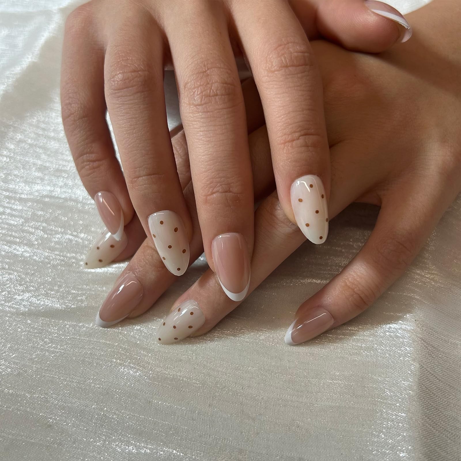 SnypeeLab Handmade Press on Nails with Cute Polka Dot Design for Women and Gi…
