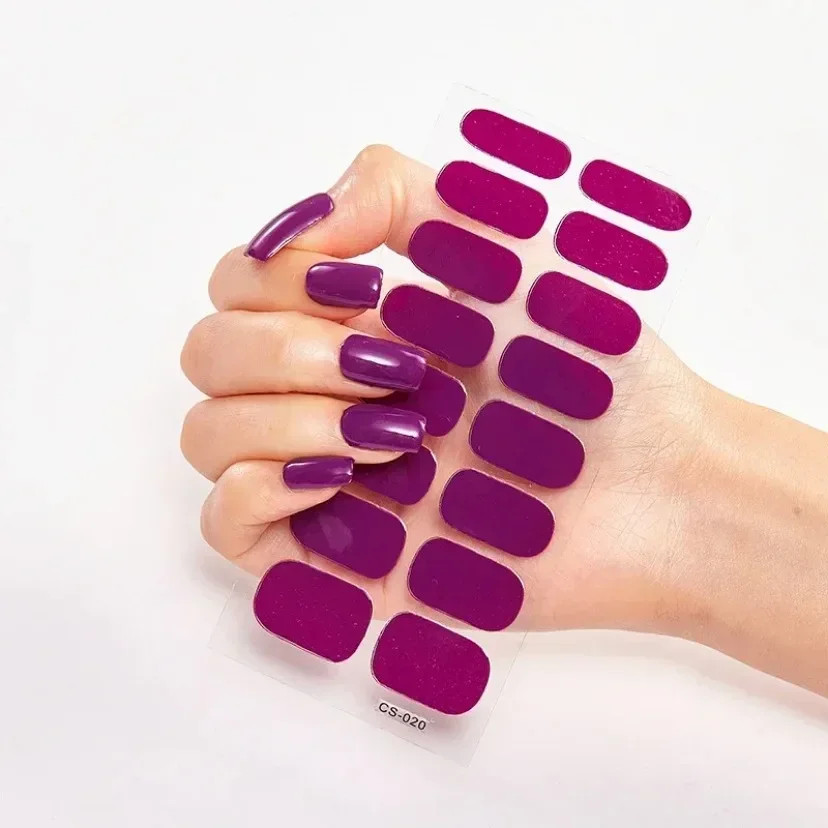 UV Semi-Cured Gel Nail Wraps Stickers Strips French Long Lasting Full Cover LED