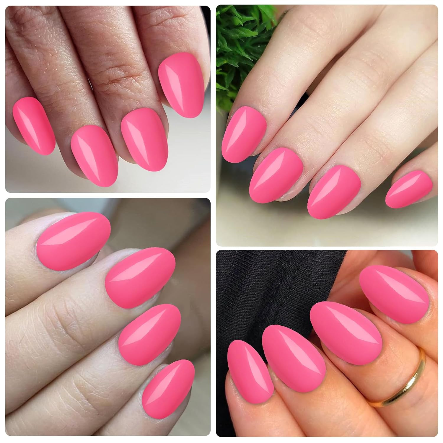 Short Press on Nails Almond Fake Nails, 240 round Almond Press on Nail Short Ful