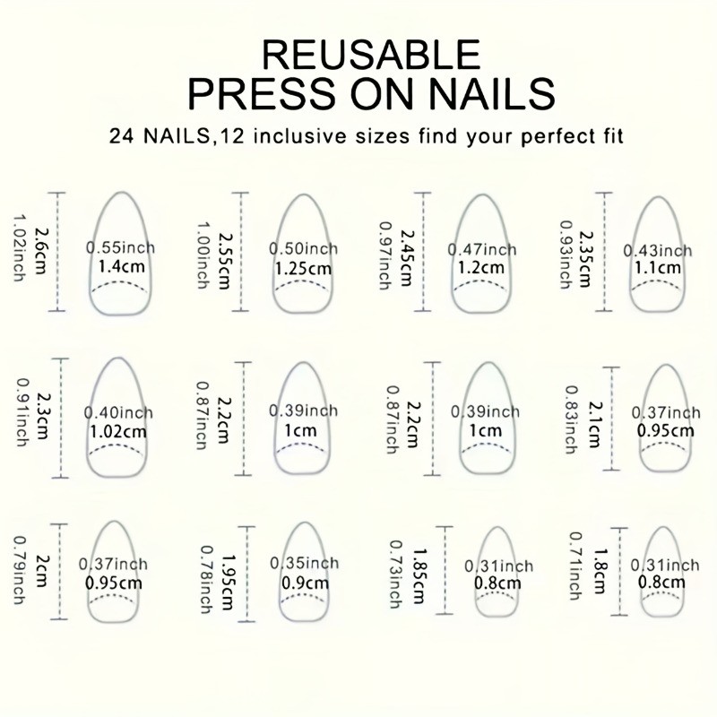 48pcs Rainbow Gradient Glitter Press On Nails Shimmery Pastel Wearable Nail Art