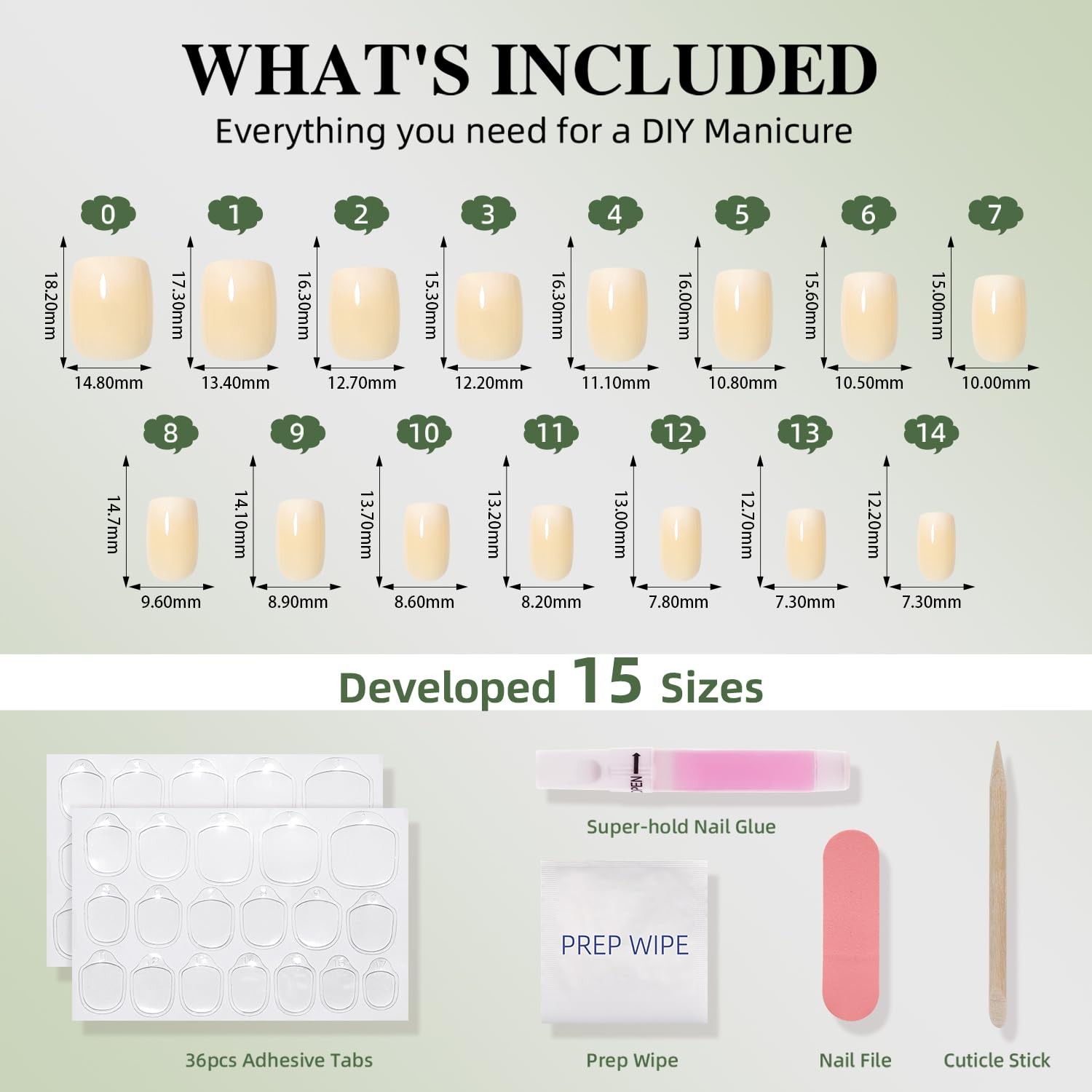 WiniBeauty Nude Press On Nails Square – Ombre Nude Short Square Fake Nails | …