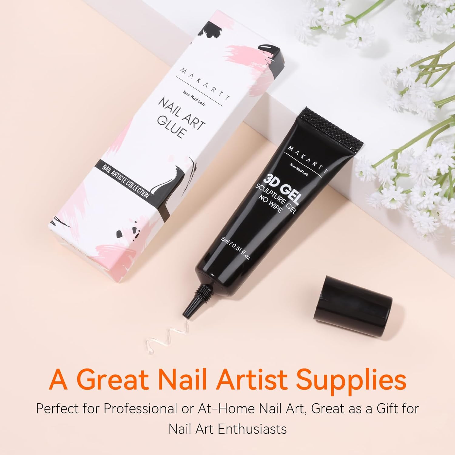 3D Gel Nail Art, Sculpting Gel Glue for Drawing, Molding, Sculpture, Gems and De
