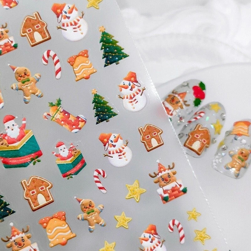 Gingerbread Christmas Nail Art – Festive Holiday Designs (376)