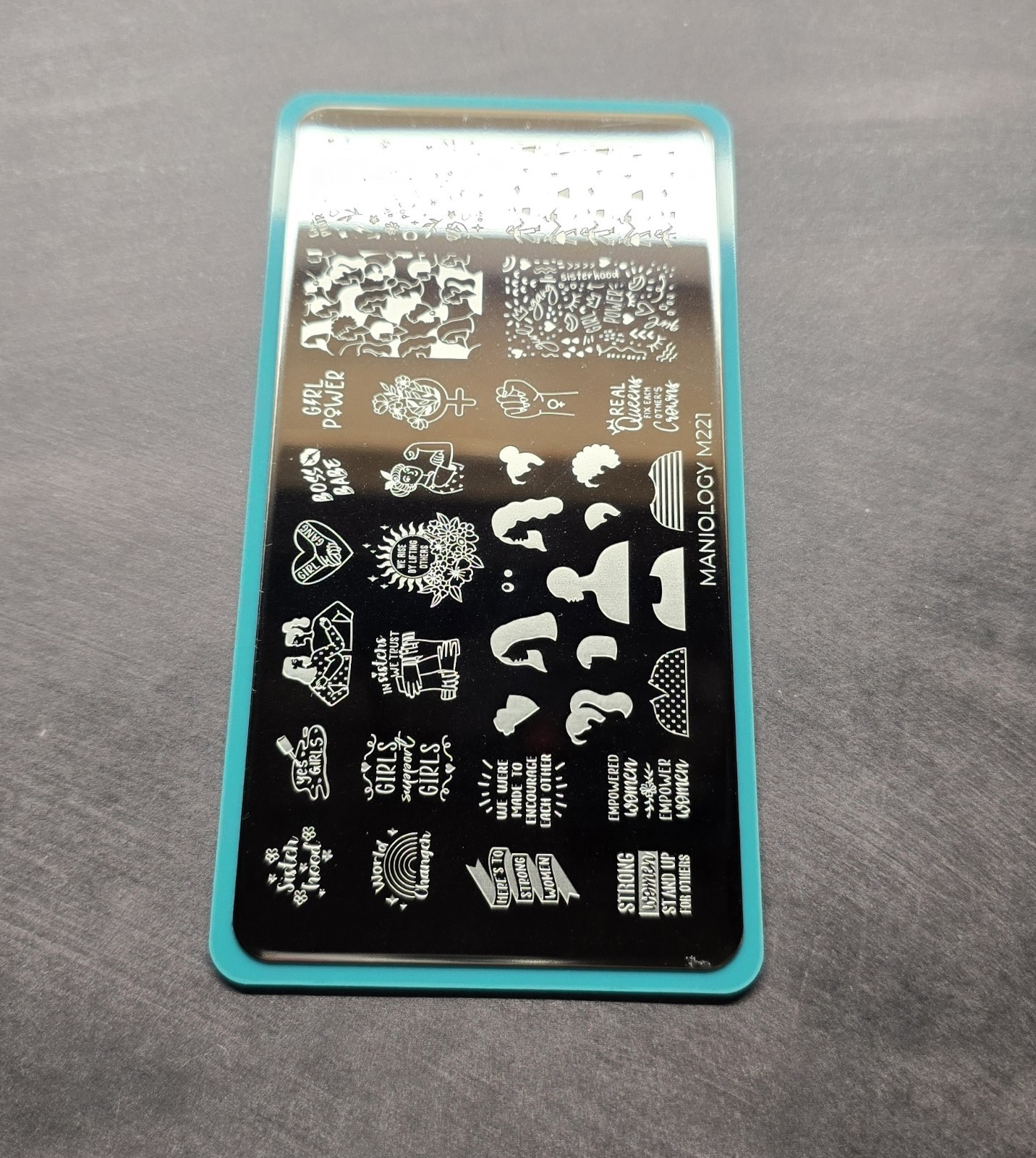 HTF M221 Maniology Nail Stamp Plate Happy Beauty Women’s Empowerment Girl Power