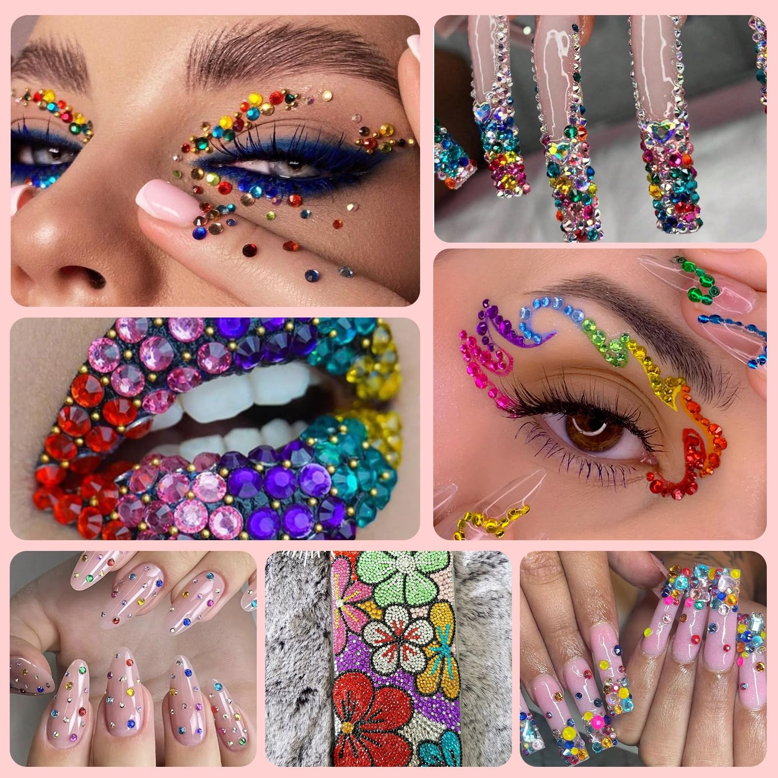 Canvalite 40000Pcs 40 Colors Jelly Rhinestones for Bedazzling, 3mm Multicolor…