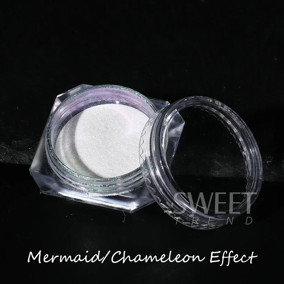 2pcs Rainbow Mirror Nails Glitter Powder Mermaid Unicorn Chrome Pigment Aurora