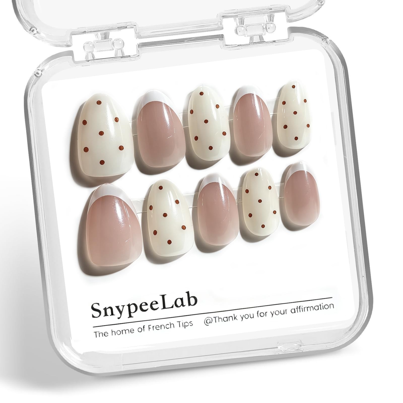 SnypeeLab Handmade Press on Nails with Cute Polka Dot Design for Women and Gi…