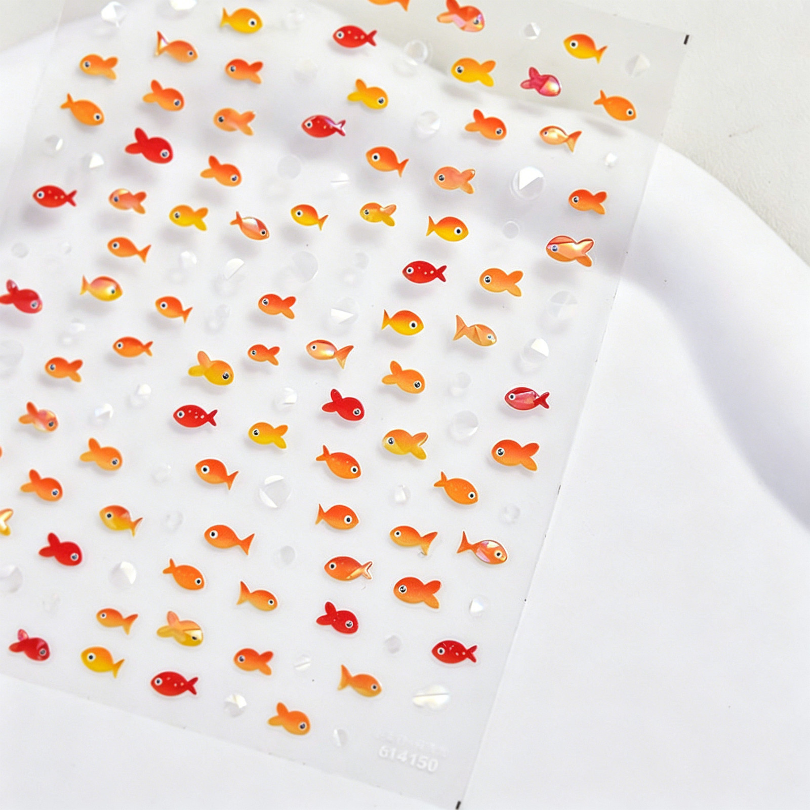 Xiaohongshu Viral Cute Mini Goldfish Nail Stickers 2026 New Cartoon Lovely Manic