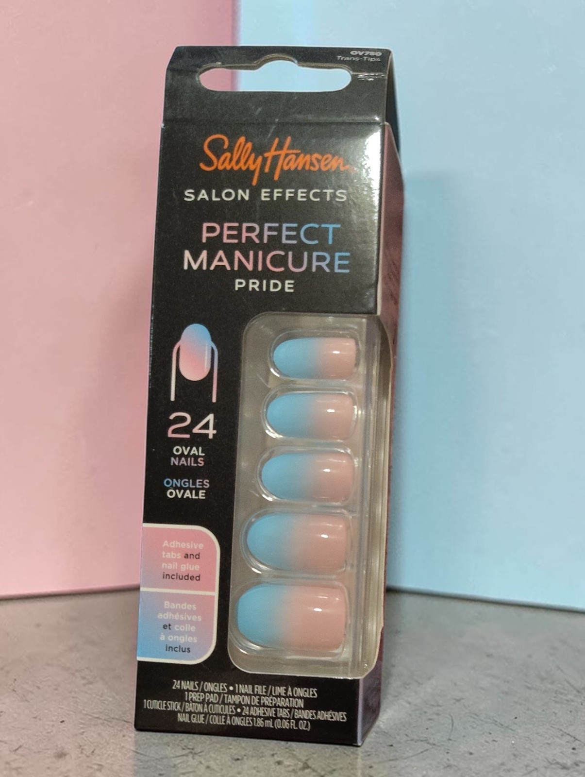 Sally Hansen PRIDE Artificial Nails 24 Oval Nails Blue Pink Gradient Glue