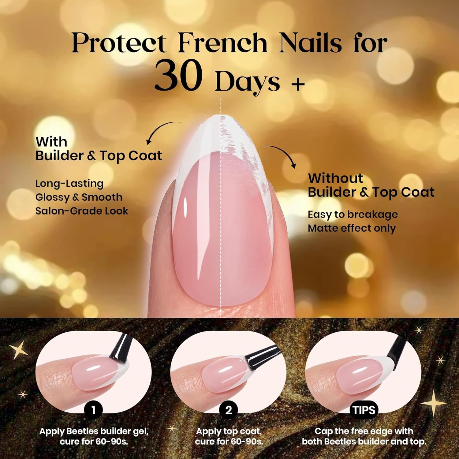 Long-Lasting 224 Pcs French Tip Fake Nails – 30+ Days Wear for Effortless Style