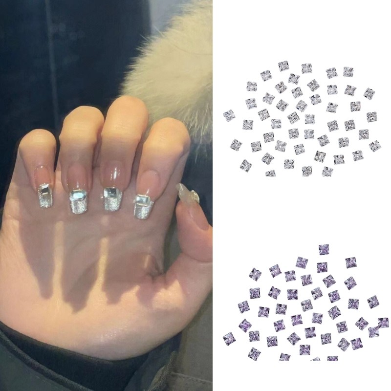 50pcs Square Pointed Bottom RhinestonesEmbrace Individuality Nail Art DIY Craft
