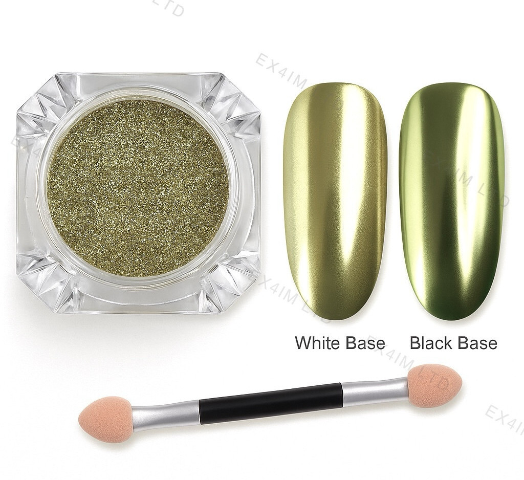 Mirros Chrome Nail Powder 30 Colours Unicorn Rainbow Red Blue Pink Rose Gold DIY