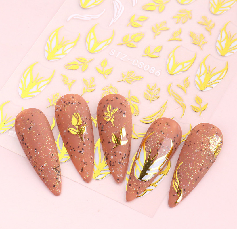 DIY Snowflake Christmas Nail Sticker French Tips Heart Lace Stripes Deer NS38
