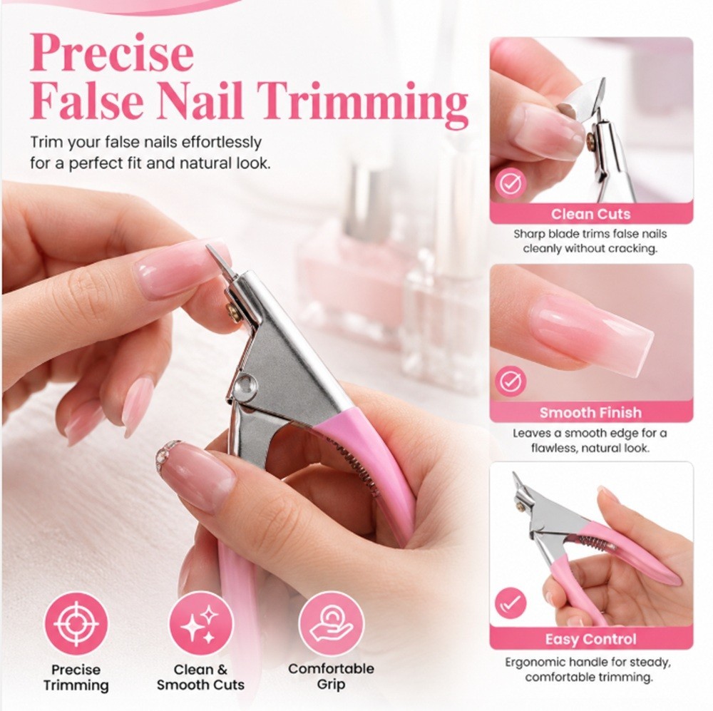 Acrylic Nail Scissors False Nail Clipper U-Edge Manicure Tips Cutter Nail Art