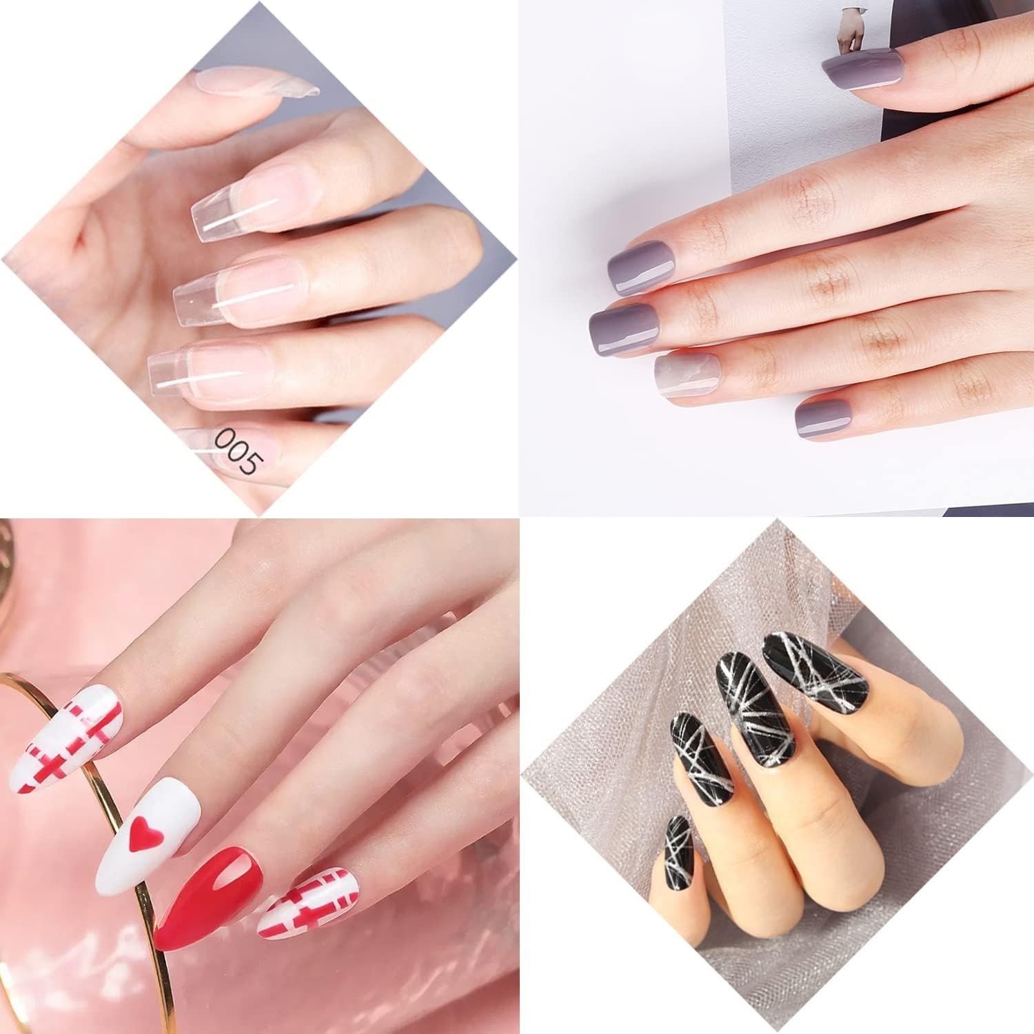 1Pcs Dual-ended UV Builder Gel Nail Brush Rhinestone Handle Nail Art Liner Br…