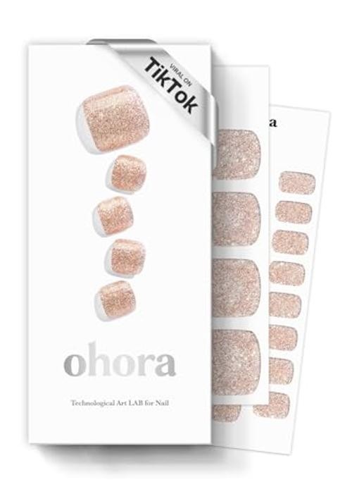 Semi Cured Gel Pedi Strips () – Nude, Glitter, Works with Any UV/LED P Diamant