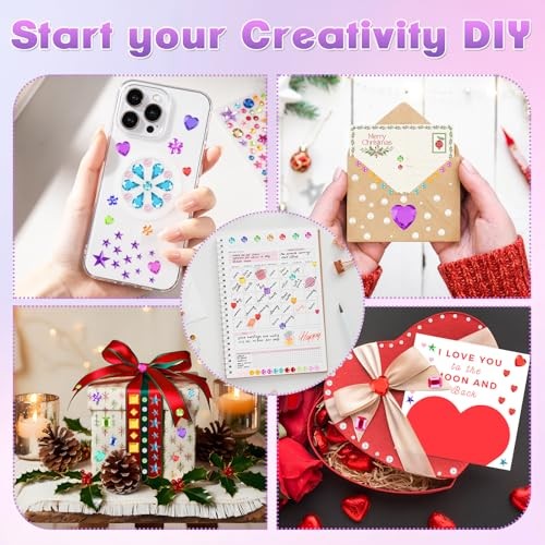 Gem Stickers, 6124Pcs Self-Adhesive Face Gems, Acrylic Rhinestone Stickers for