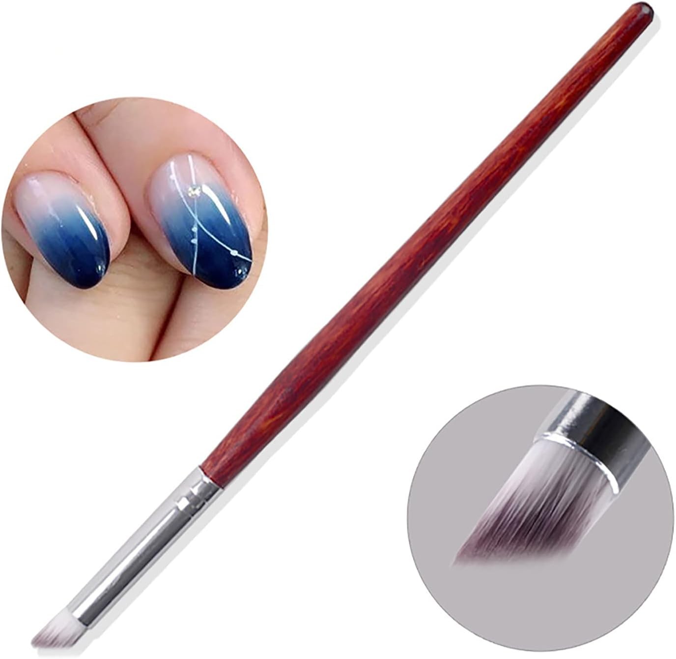 French Tip Nail Brushes Set Half Moon Shape Sier Handle Oblique