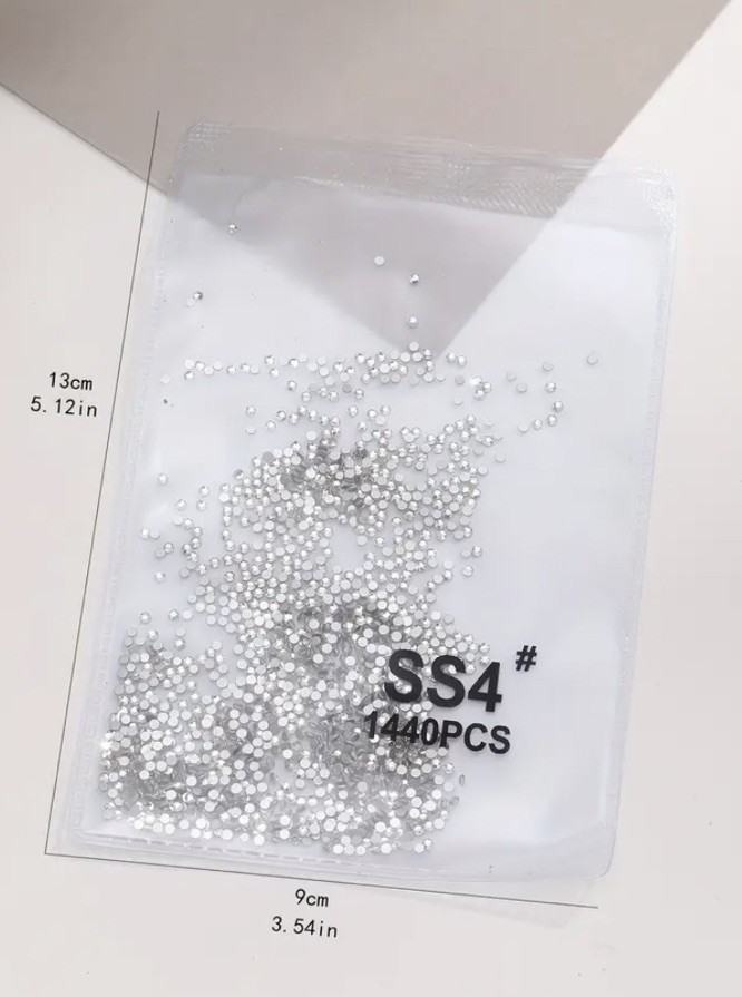 1440pcs Crystal AB Rhinestones SS4 1.6mm Flatback Gems for Nails,Crafts,Clothes