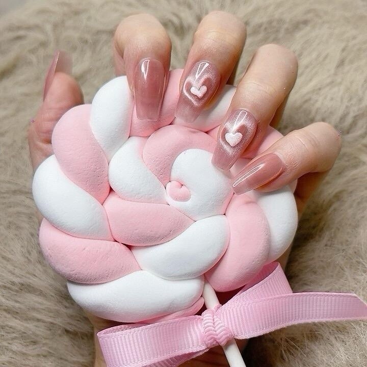 Press on nails short coffin pink (#038) Nail Art Manicure Nail Care