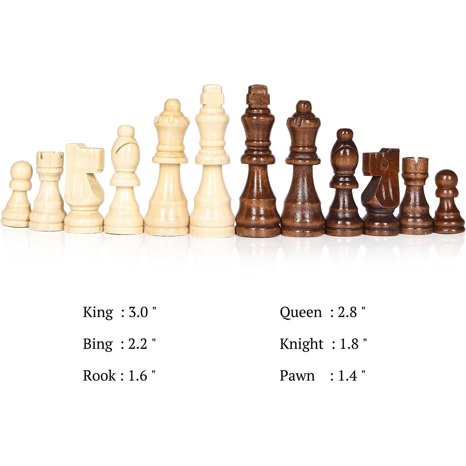 ELONGDI 15″ Wooden Chess Set with Magnetic 15.4 x x 0.95 inches, Walnut