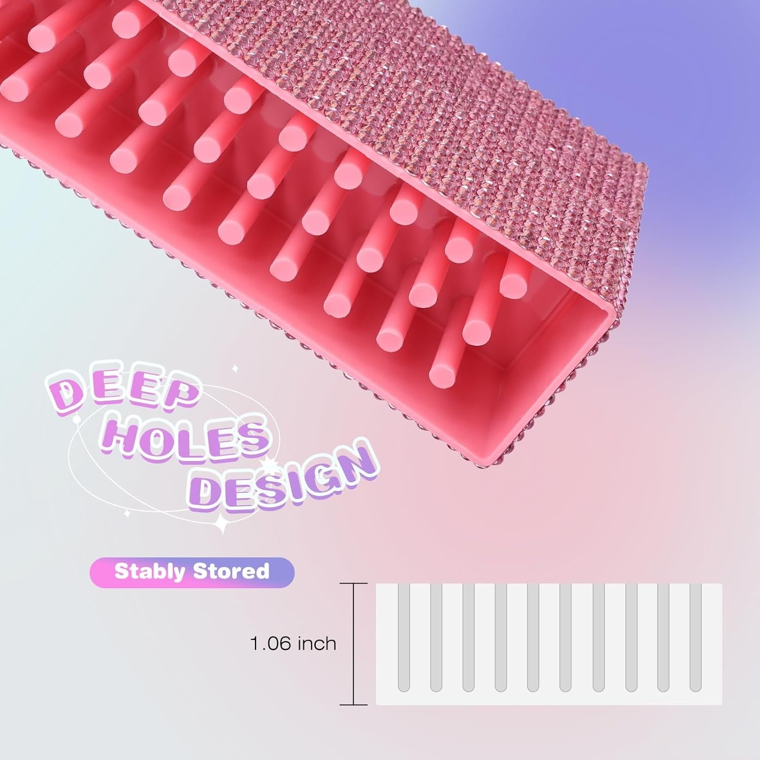 Nail Drill Bits Holder Box: 30 Holes Rhinestone Drill bit Holder Nail tech fo…