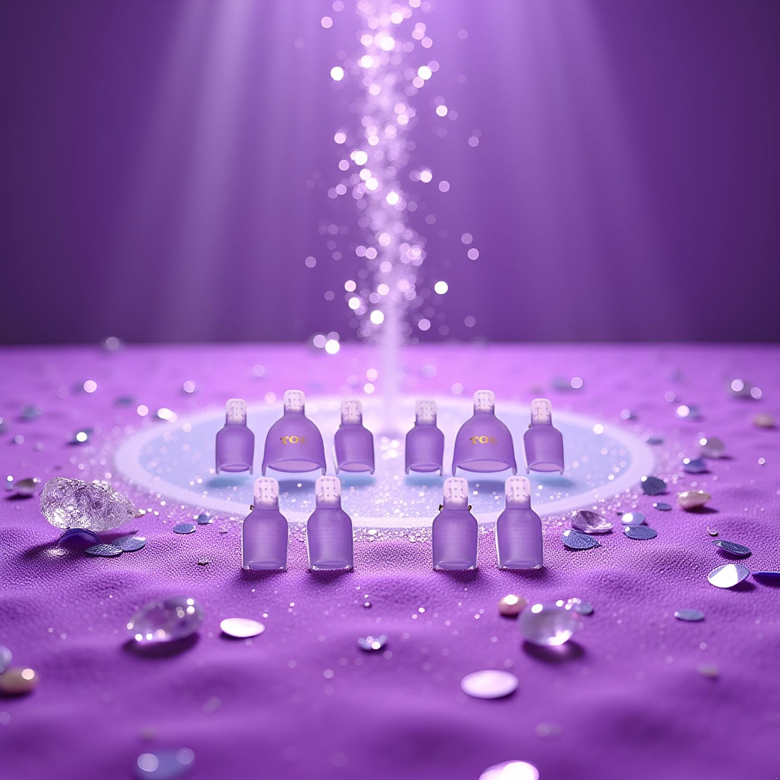10Pcs Purple Useful Toenail Clips Nail Art Caps Soak Off UV Gel Clamp