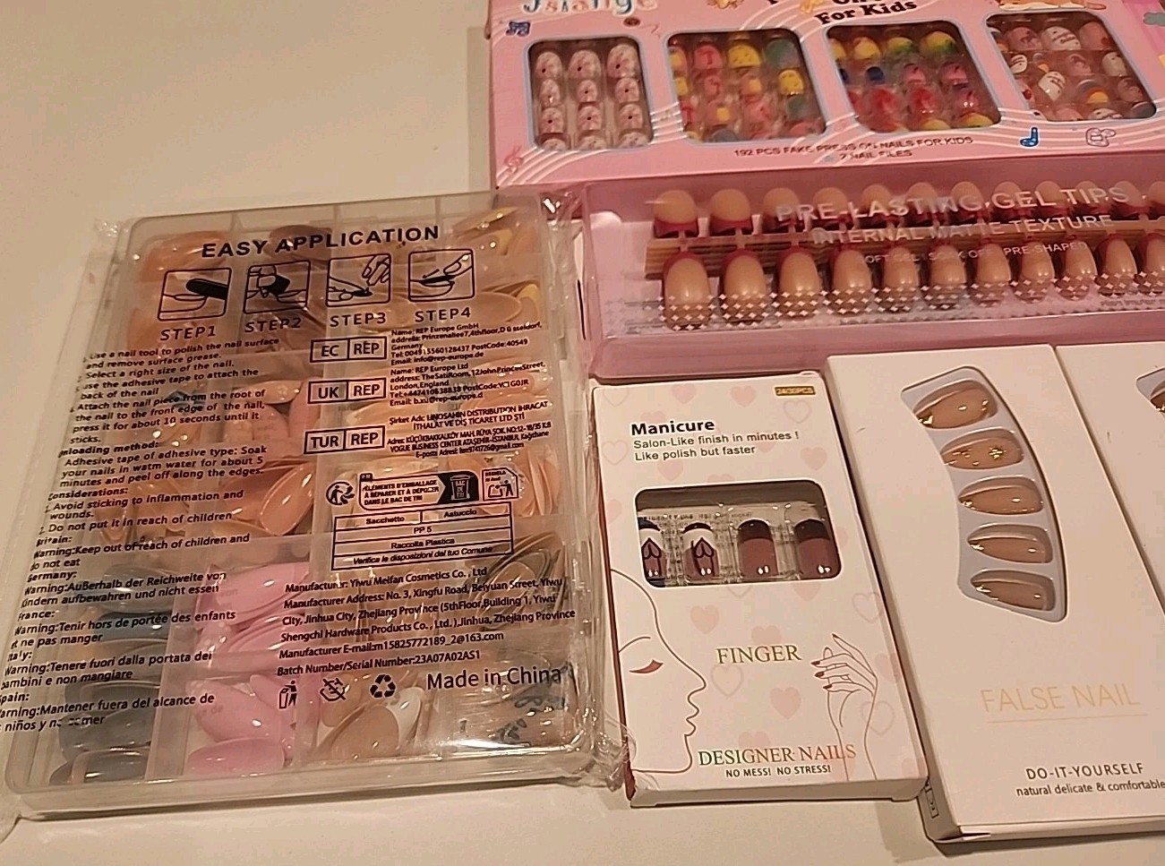 Multiple Style Size and Color Press On Nails for Women, Open Box