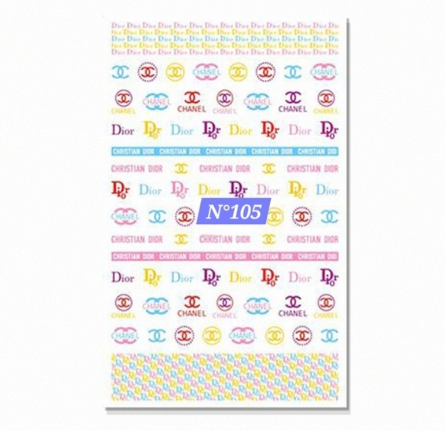 NWT NAIL ART DESIGN SELF-SEAL STICKERS: PASTELS N°105!