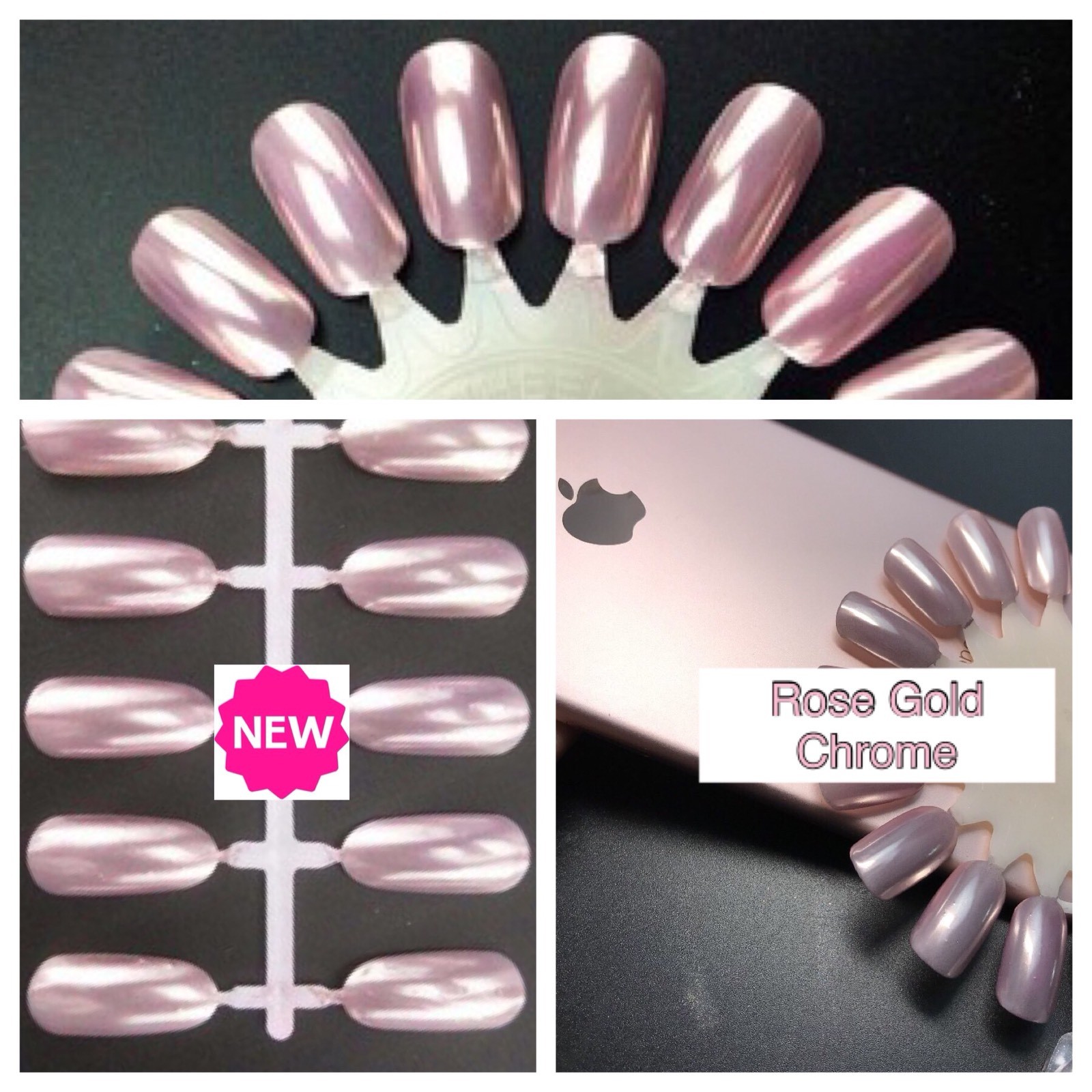 NEW ROSE GOLD CHROME 100% Mirror Powder Pink Effect Pigment > Not Bronze! < (R7)