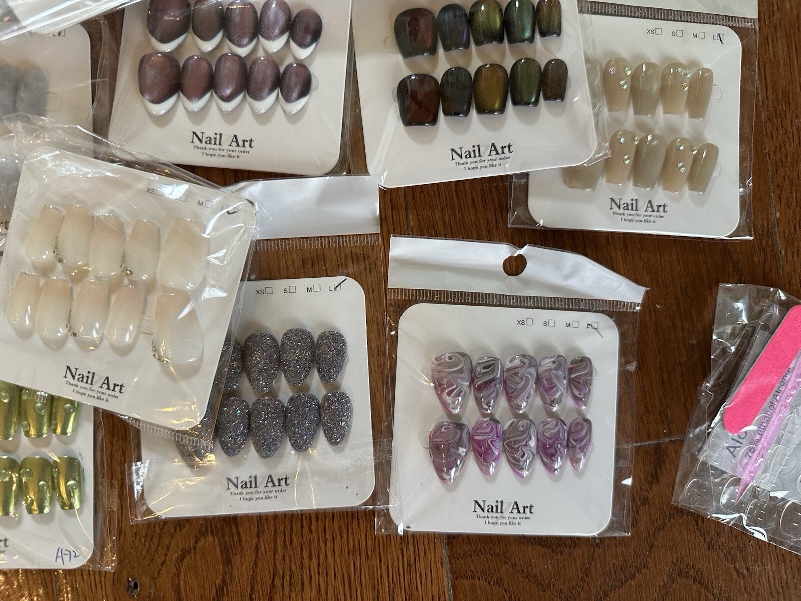 20 sets Pre-Designed Full Cover Coffin Long Press-On Nails Multicolor UNOPENED
