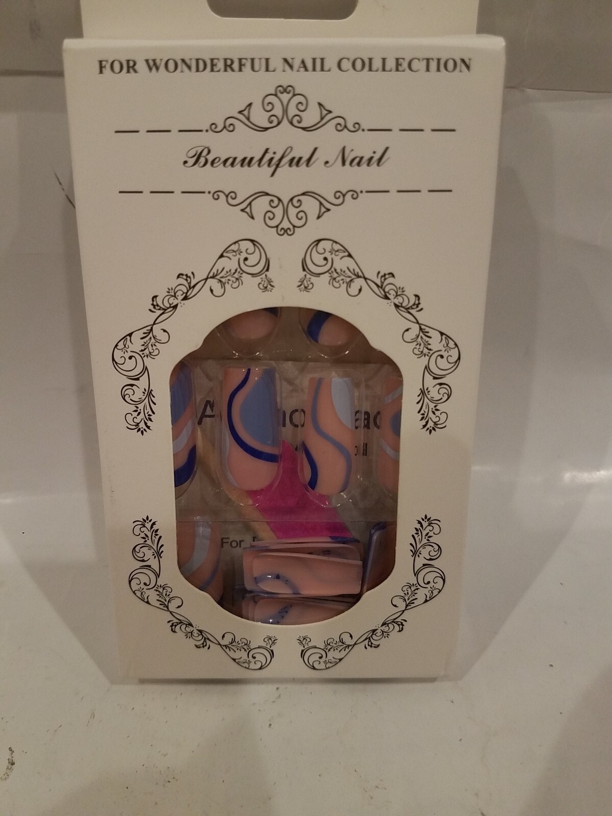 Beautiful Nail for Wonderful Nail Collection in pink 24 piece blue swirl