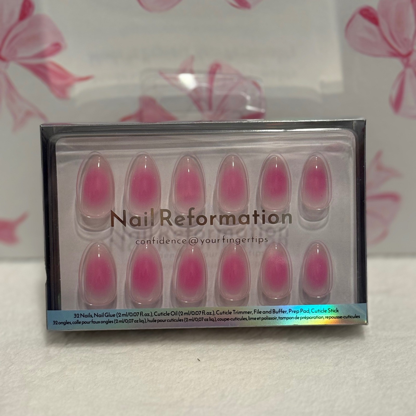 Nail Reformation Nails Press On Nails Pink Ombre Manicure Set 32 Nails