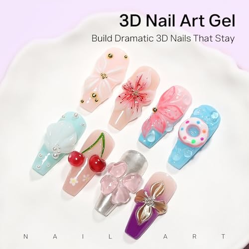 3D Nail Art Gel Clear and White Solid Builder Gel for Nails Clear& Milky White