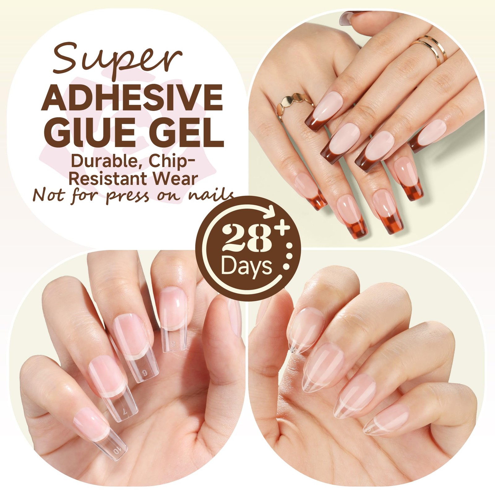 UNA GELLA 6 in 1 Gel Nail Glue for Clear Acrylic Nails Tips 15ml U V Nail Glue