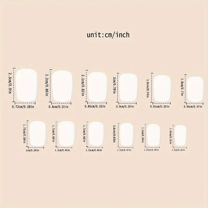 Show Your Beauty 24pcs Square Nails Classic Elegant Pink Flowers White Polka Dot