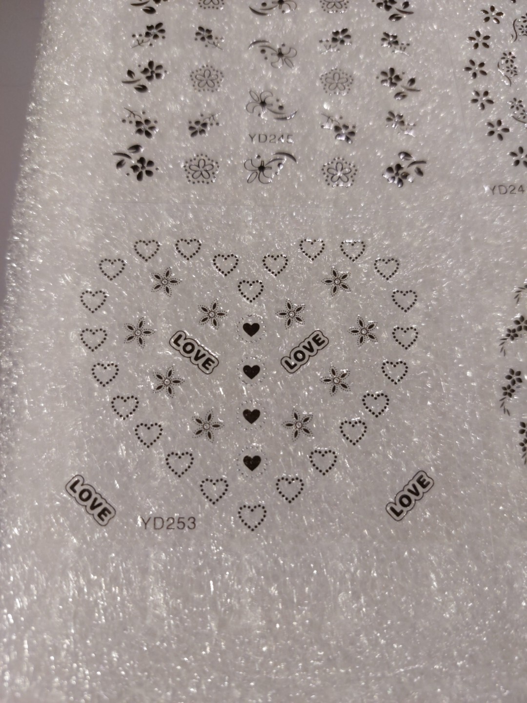 4 X Small Sheets Of Black Nail Art Stickers (Dn287) New