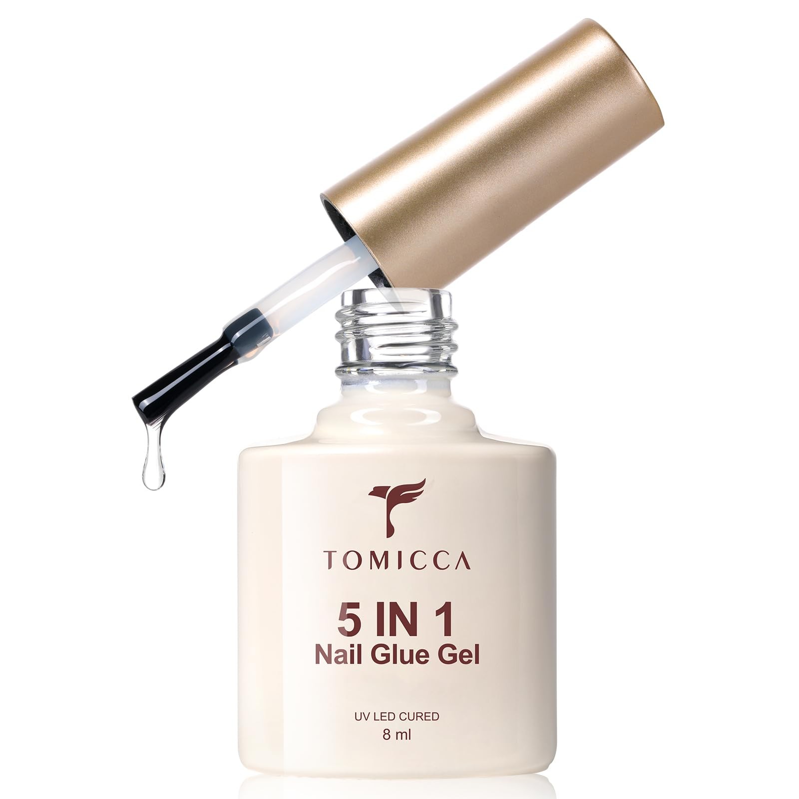 TOMICCA 5 in 1 Nail Glue for Clear Acrylic Nails Tips, UV Nail Glue Long Last…