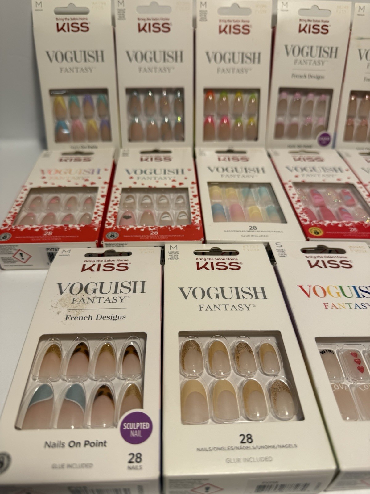 Kiss Voguish French/Full DesignsS,M,L,Glue-on Sculpted Nails,You Choose👀my Page