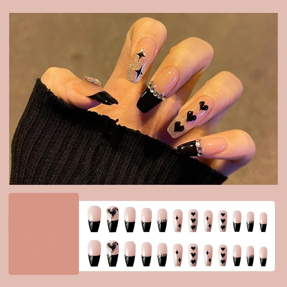 Secret Lives Acrylic Press on Nails Reusable Artificial Designer Fake Nails 24