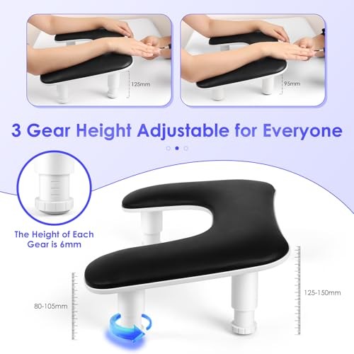 Manicure Arm Rest for Nails Tech: U-Shaped Adjustable Nail Armrest